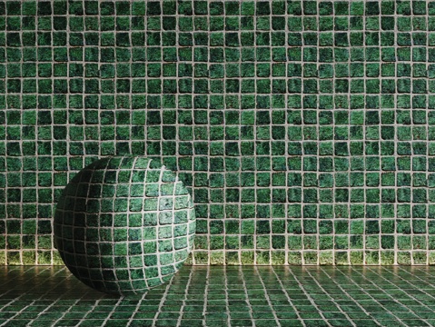  现代绿色瓷砖 厨房瓷砖 洗手间瓷砖 地砖 墙砖3d模型 