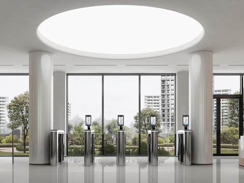  学校大厅门头3d模型 