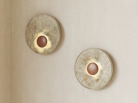  侘寂中古壁灯3d模型 