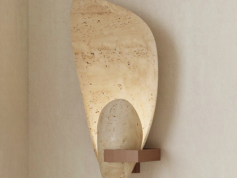  侘寂中古壁灯3d模型 