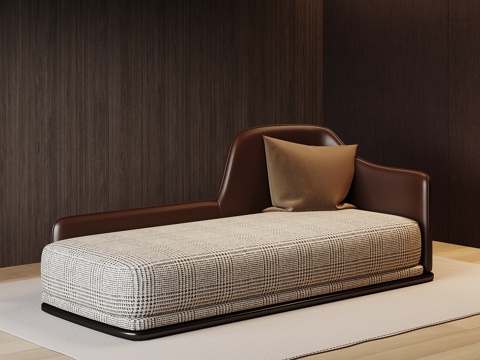  现代意式贵妃椅 沙发凳3d模型 