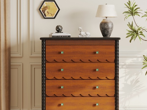  法式复古风玄关柜 斗柜 储物柜 置物柜3d模型3d模型 