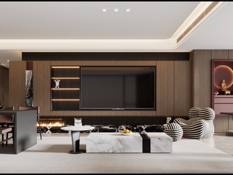  意式客餐厅 厨房 书房 佛龛3d模型 