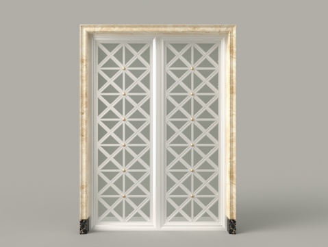  欧式隔断玻璃门3d模型 