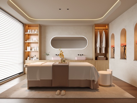 现代spa包厢su模型