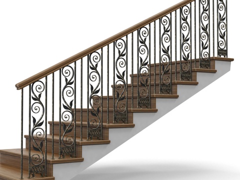  木质楼梯 0033d模型 