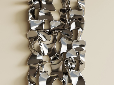 现代意式墙饰 金属墙饰su模型