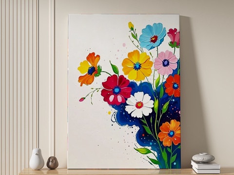  田园，奶油，挂画3d模型 