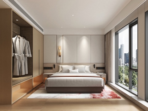  酒店客房3d模型 