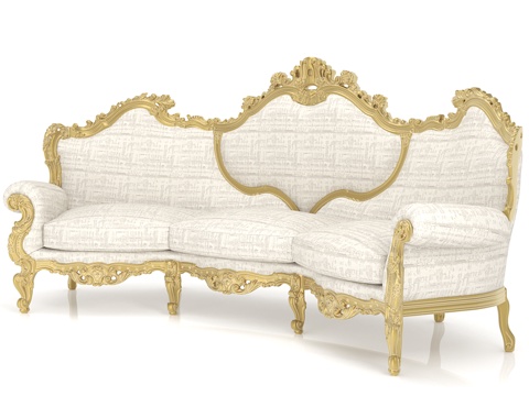  三人沙发3d模型 