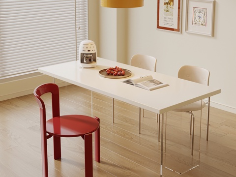  现代餐桌椅su模型 