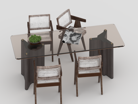  茶桌组合3d模型 