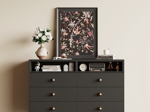  法式复古斗柜 边柜 玄关柜3d模型 