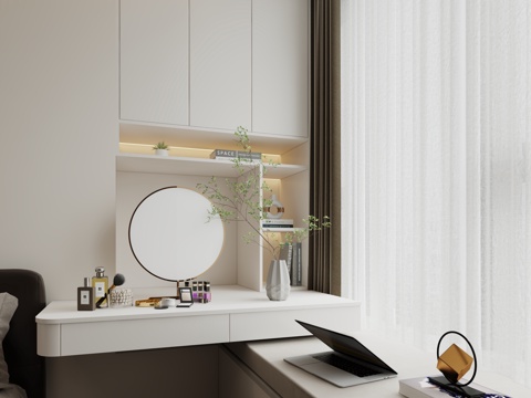  现代飘窗台梳妆台3d模型3d模型 