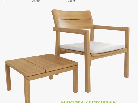  MISTRA休闲椅&amp;MISTRA脚凳3d模型 