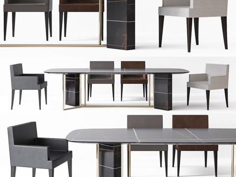  Meridiani Plinto 桌 Y2W Cruz 椅3d模型 