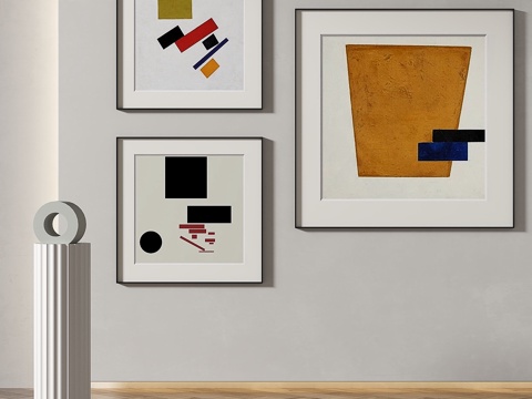  现代，简约，抽象，装饰画3d模型 