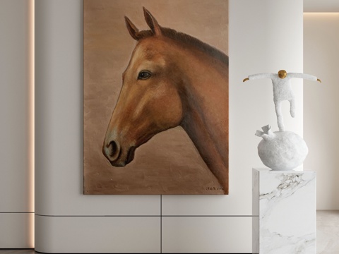  现代侘寂挂画 油画3d模型 