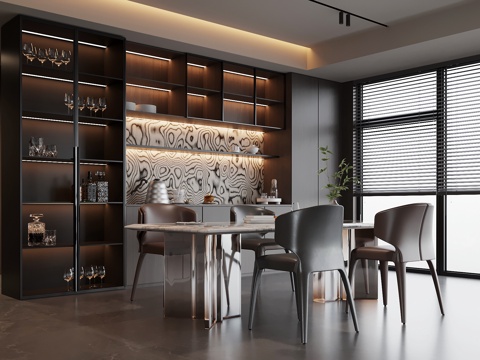 意式餐厅su模型