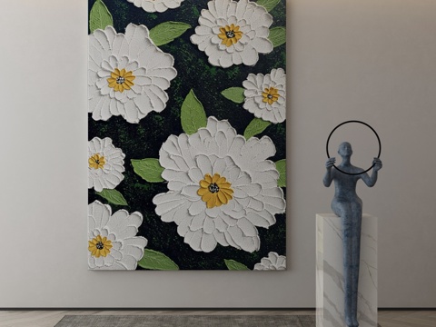  现代侘寂挂画 油画3d模型 