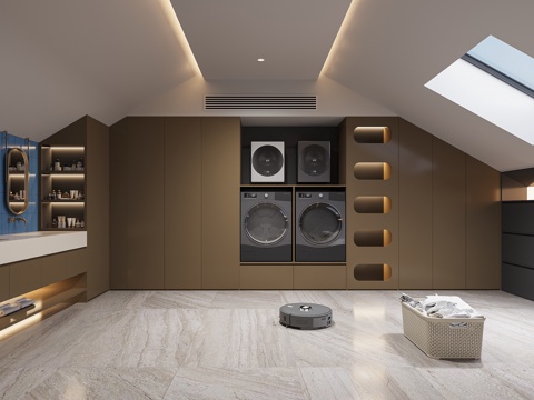  现代洗衣房3d模型 