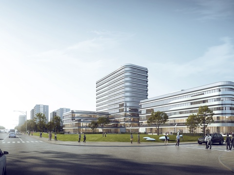  现代 办公楼 产业园 建筑外观 3D模型3d模型 