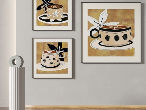  现代，简约，抽象，装饰画3d模型 