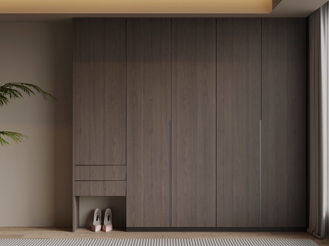 现代意式衣柜su模型