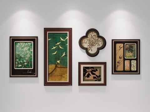  宋氏美学 客厅装饰画组合3d模型 