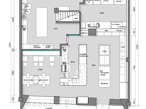 咖啡店 最新全套施工图 效果图合集cad施工图