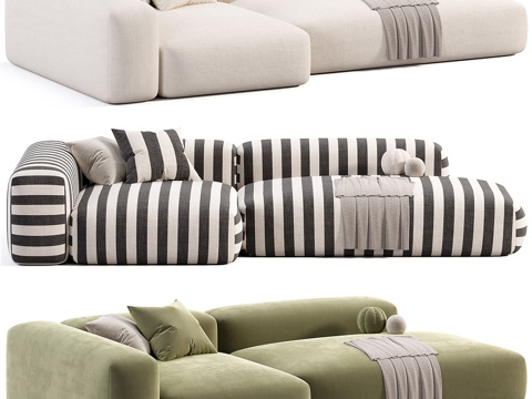  现代双人沙发3d模型 