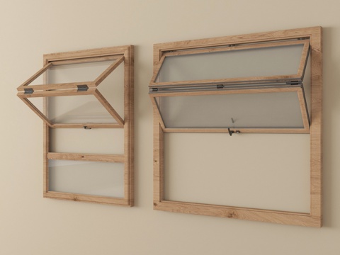  现代折叠窗 上下折叠窗3d模型 