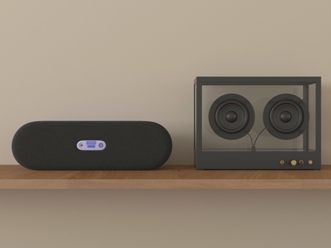  现代小音响 复古收音机3d模型 