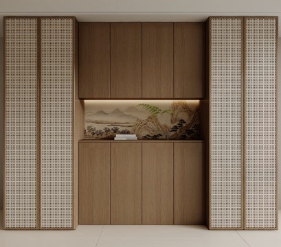  中古风衣柜3d模型 