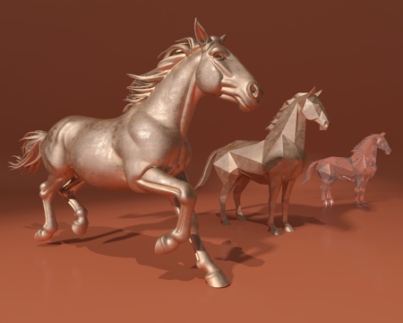  马雕塑摆件3d模型 