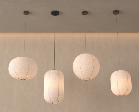 侘寂吊灯 日式灯笼su模型su模型