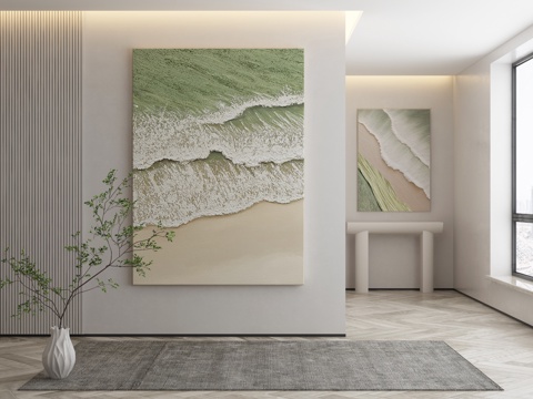  现代侘寂挂画 油画3d模型 