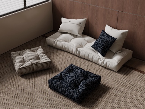  现代飘窗坐垫 沙发垫3d模型 