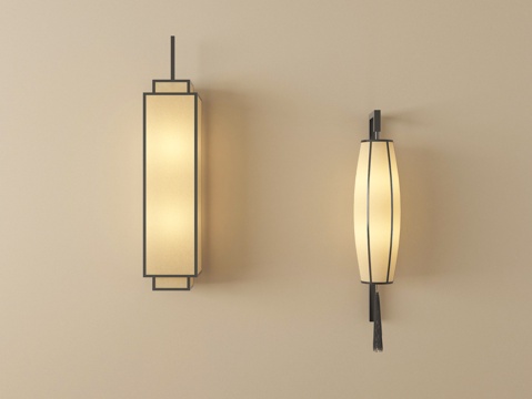  新中式壁灯 金属壁灯 装饰灯3d模型 