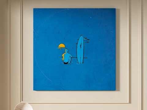  现代，简约，抽象，装饰画3d模型 