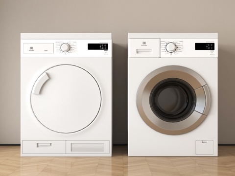  现代洗衣机 烘干机3d模型 