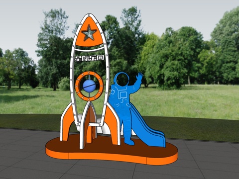 科技美陈 导视设计 公园导视 科技导视 星际乐园su模型