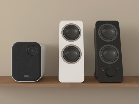 现代音响 迷你音箱 桌面音响su模型