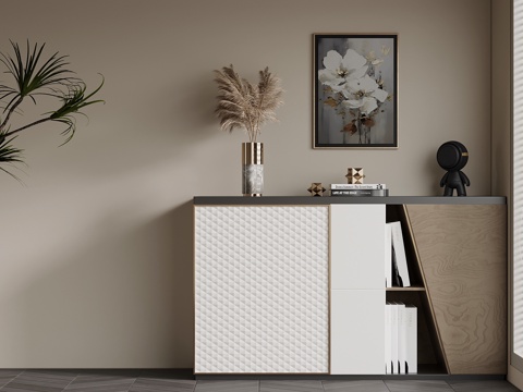  现代轻奢风玄关柜 边柜3d模型 