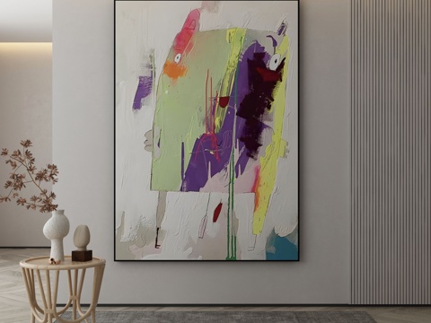  现代侘寂挂画 油画3d模型 