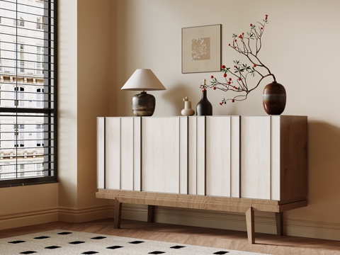 中古风玄关柜 边柜su模型