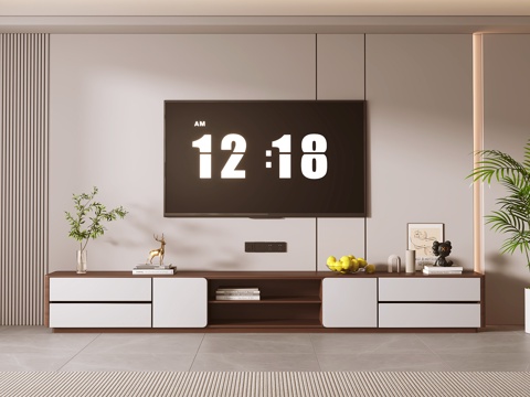  中古风电视柜3d模型 