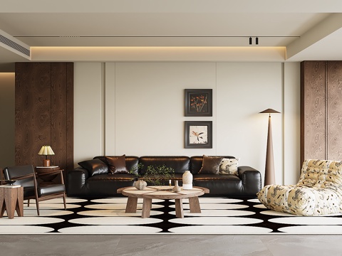  中古风客厅3d模型 