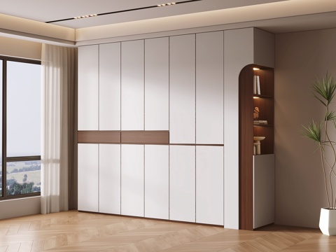  中古风衣柜 卧室衣柜3d模型 