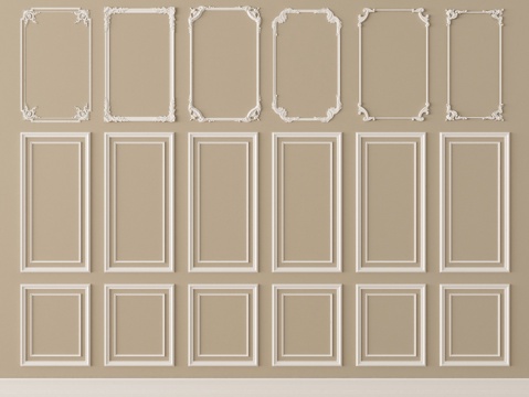  法式石膏线 石膏线条3d模型 